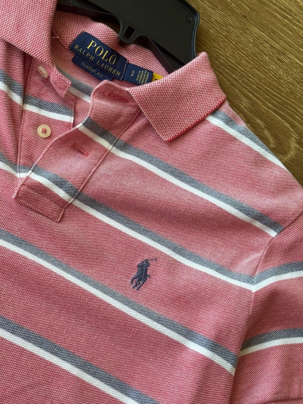Polo by Ralph Lauren Pink Striped Polo Shirt Classic Fit
